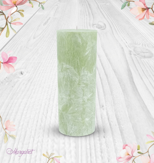 Svíčka Válec 3 (20 cm) – Olivová / Bergamot a Verbena / Květinka